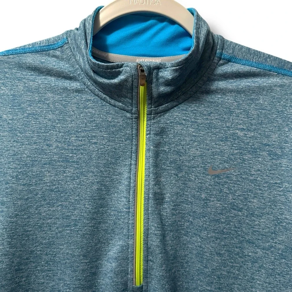 Nike Blue Heather Element Dri-Fit Half Zip Pullover Women's L Running Athleisure